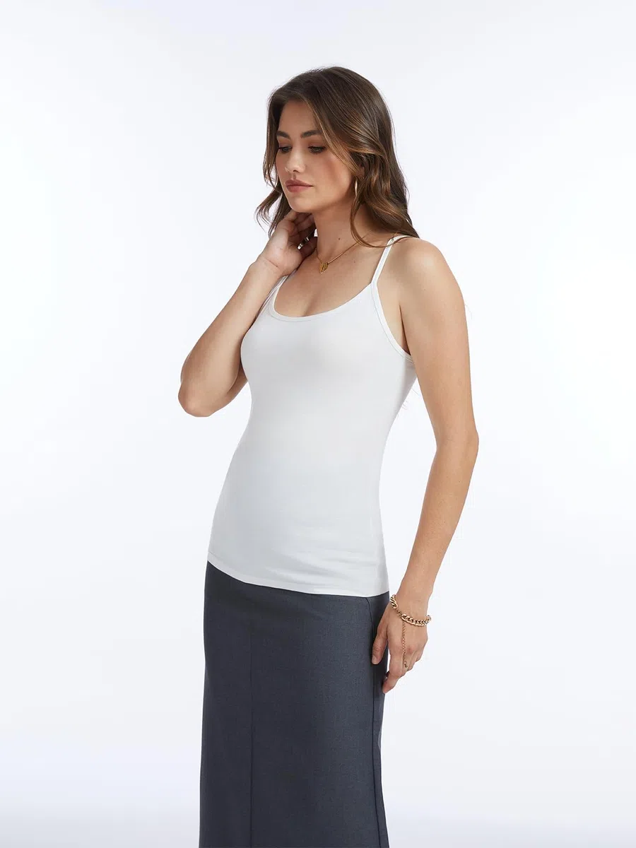 Damen Unterhemden Verstellbar Spaghettiträger Tank Top Basic Camisole Ultra Soft Schichtung Top 4er Pack