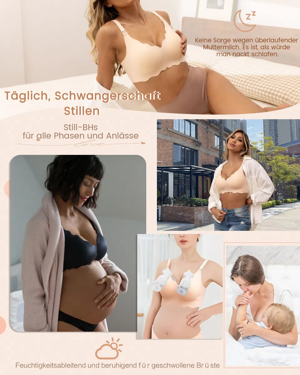 As Fairy Still-BHS zum Stillen, Kabelloser Nahtloser Schwangerschafts-BH Ultra Komfort Schwangerschafts Schlaf Bralette für Frauen