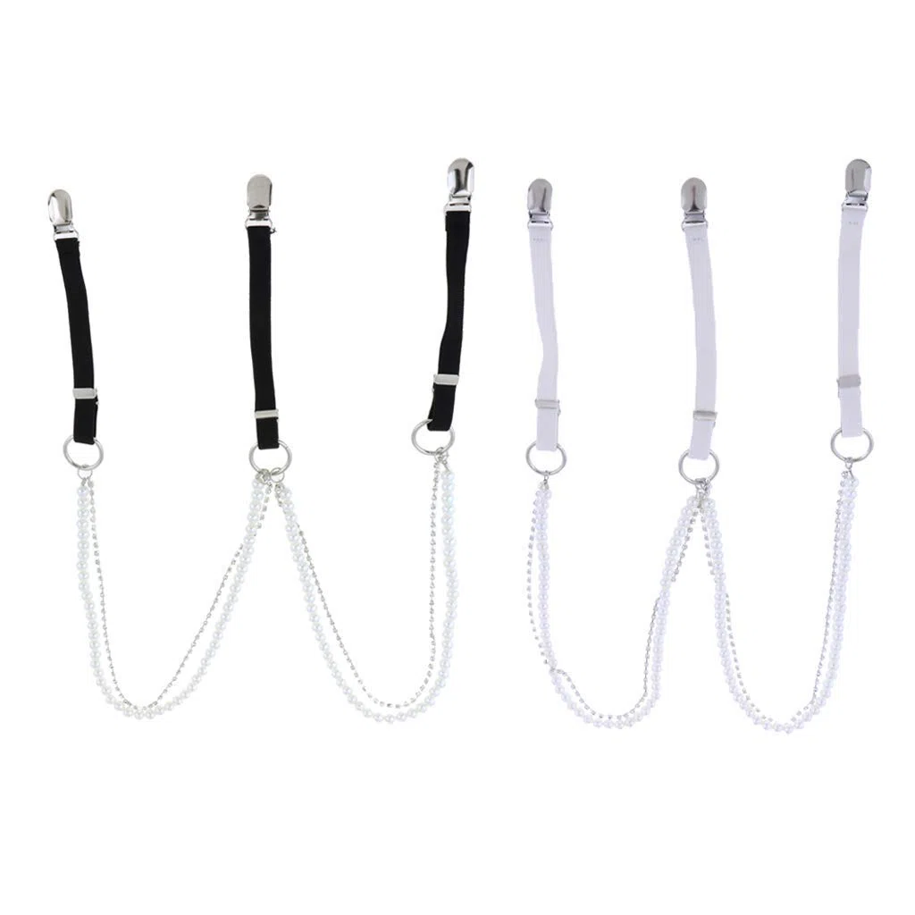 2 Stück Verstellbare Hosenträger Damen Hosen Träger Y Form Perlen Strass Gummiband Hosenträger