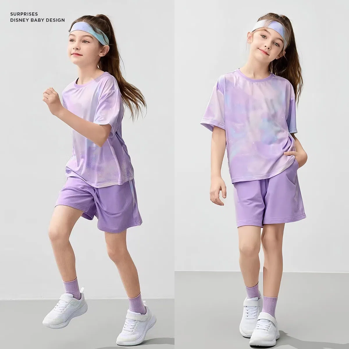 Mädchen Kurz Atmungsaktiv Sport Set Kinder Training Jogging Trainingsanzug 2tlg Bekleidungsset