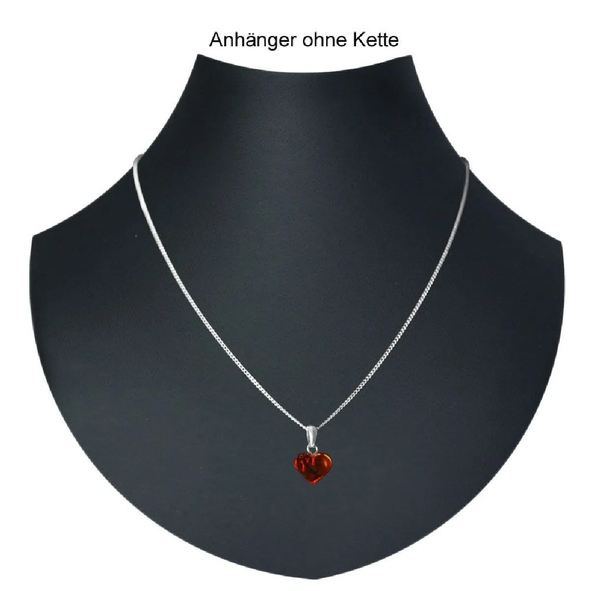 Damen-Anhänger 925/000 Sterlingsilber mit Bernstein, Herz