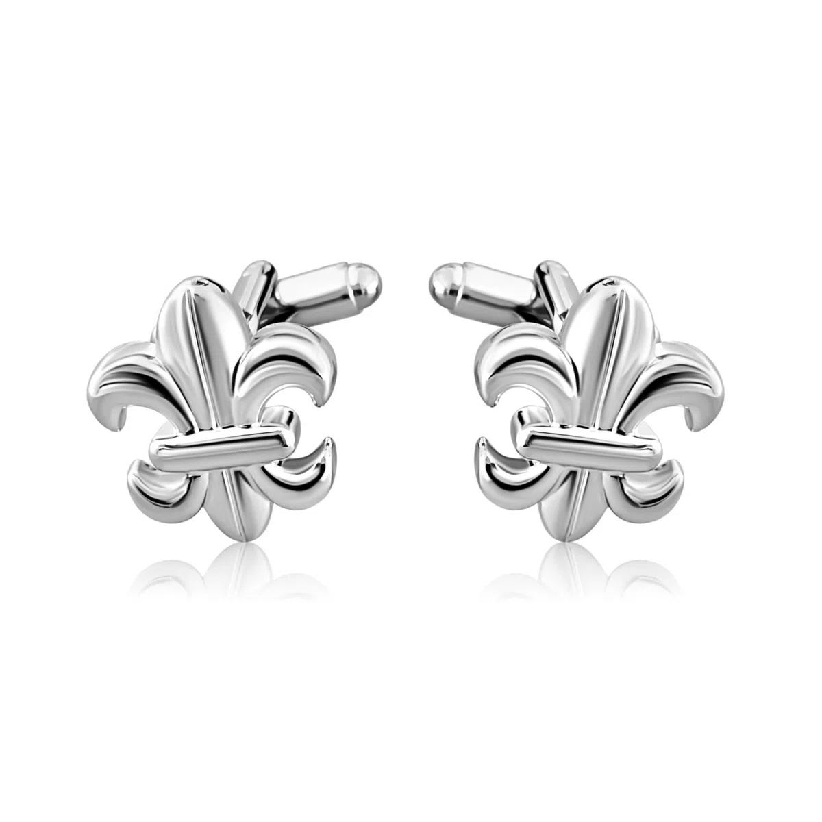 Krawattenklammer und Manschettenknopf für Herren | Brosche Krawatten Fleur de Lys | Silberfarbenes Accessoire Mode Herren | Geschenk für Geschäfte, Geburtstag, Unique, Messing, Keine