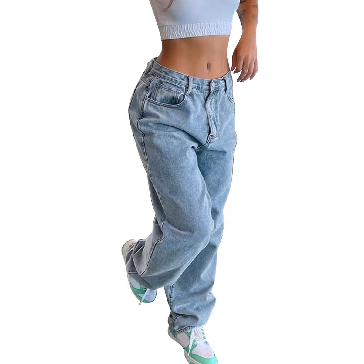 Damen Jeans Dehnbarem Gewaschenem Denim Modisch Vielseitig Gerades Bein Hose Kleidung Jean Stoffhose High Waist Skinny Baggy Hosen Damenhose Outdoorhose Winter Slim Fit Jeanhose (02191-A, S)