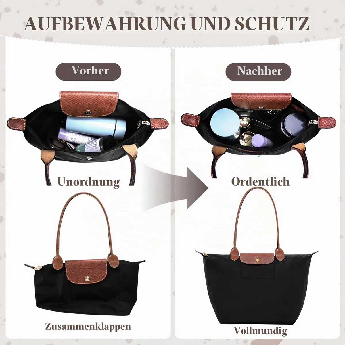 Taschenorganizer für Longchomp tasche Handtasche Longchomp Organizer L