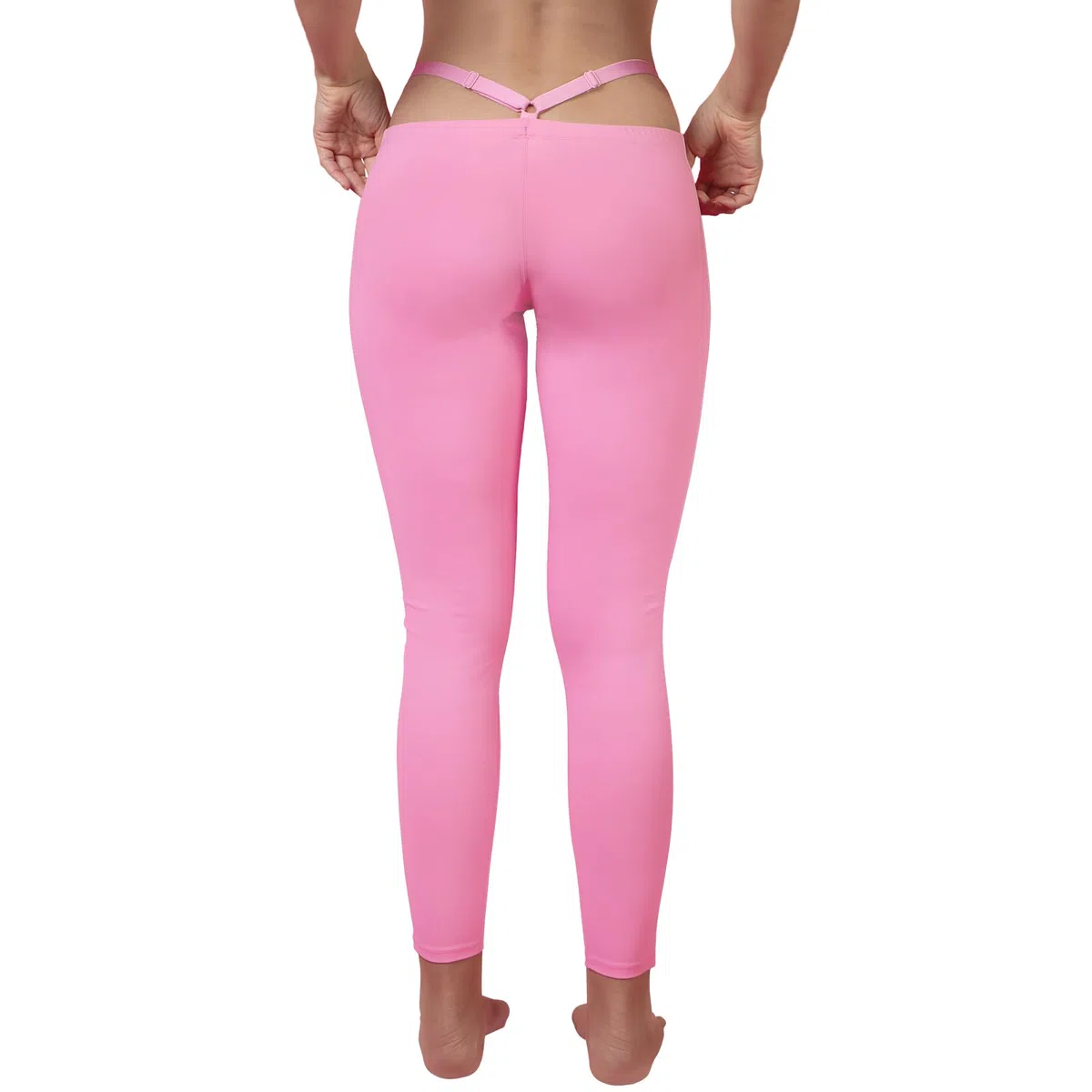 LittleForBig Unisex Soft Silky Y2k String-Tanga Sissy Yoga-Hose Leggings – Athletic Stripe