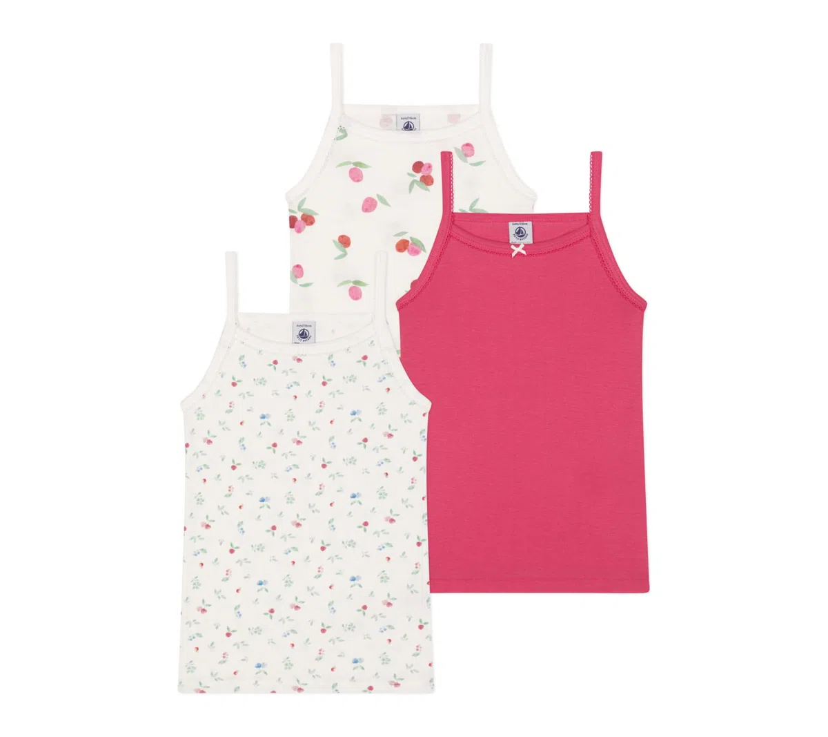 Petit Bateau Mädchen Hosenträgerhemden (3er Pack)
