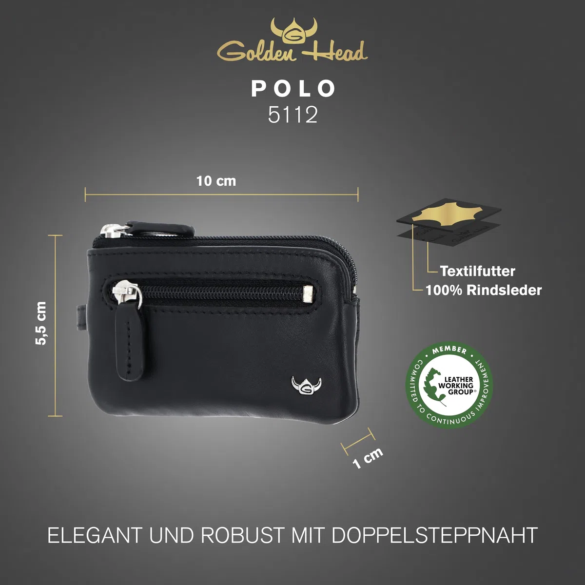Golden Head Polo Zipped Key Case