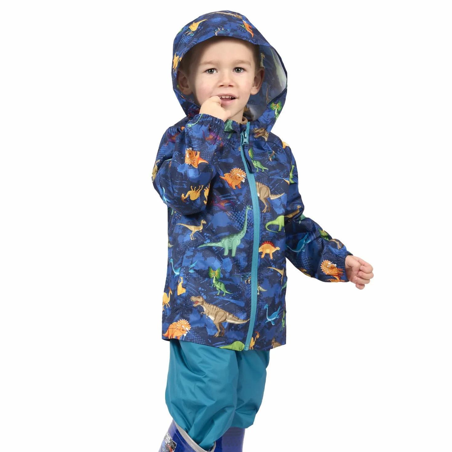 PERLETTI Regenset Kinder Wasserdicht mit Regenjacke und Regenhose - Reflektierende Regenanzug Matschanzug Set Jacke Hose Klein Jungen Mädchen