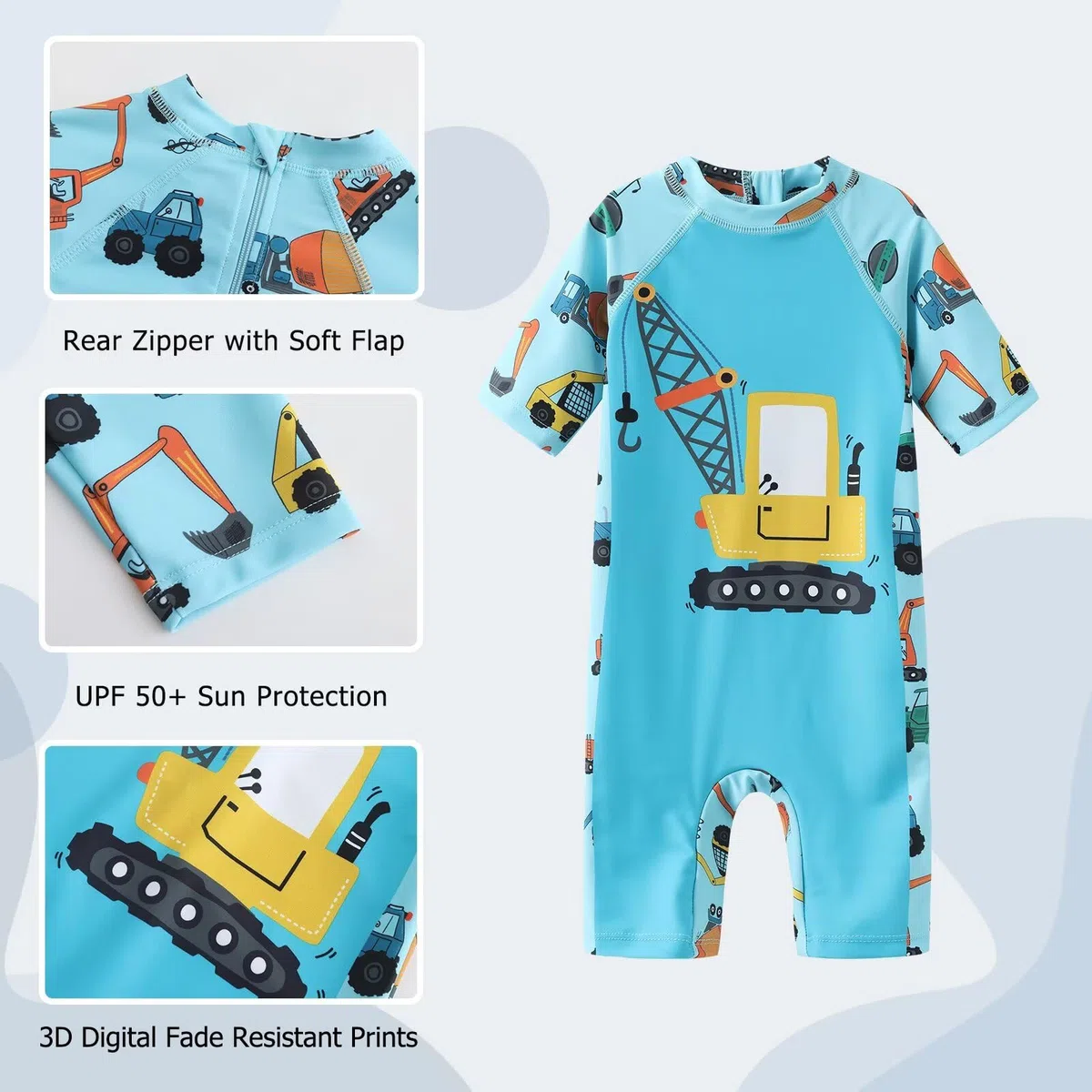 Aisyee UV Kleidung Baby Badeanzug Kurzarm Einteiliger Kinder UV Badebekleidung Baby Schwimmanzug Jungen Rashguard 6 Monate-5 Jahre