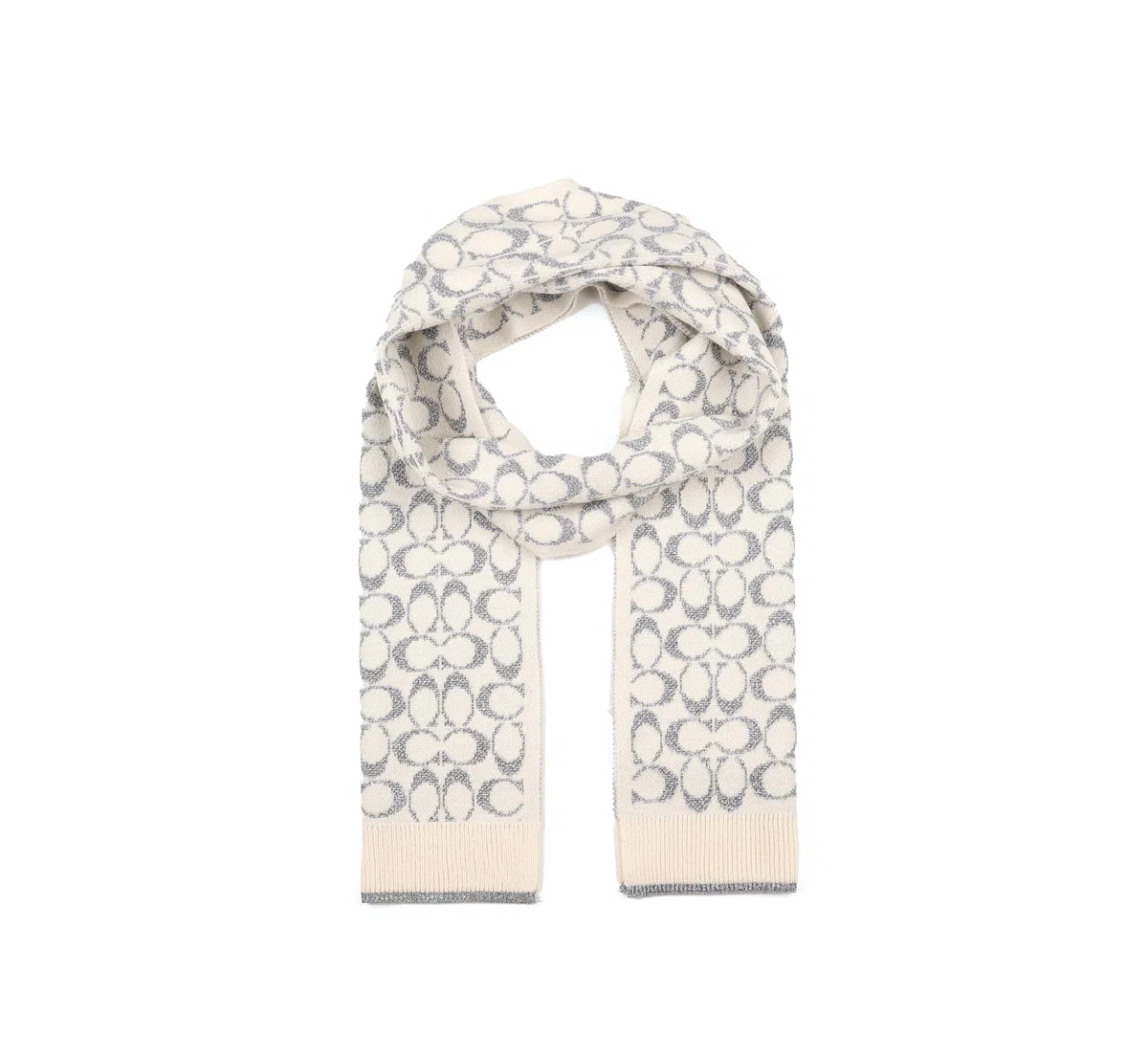 Coach METALLIC SIG C KNIT SCARF
