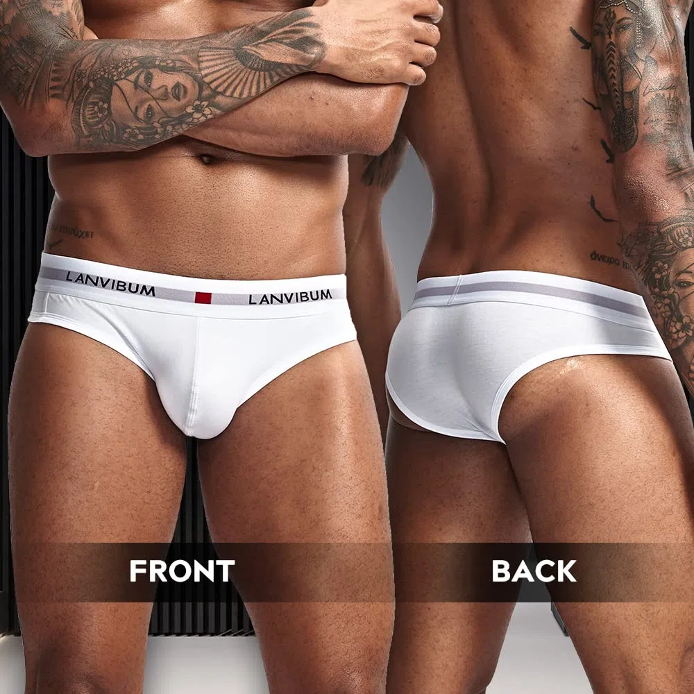 PHOLEEY Herren Slips Baumwolle Unterwäsche männer niedrige Taille atmungsaktive Unterhosen geeignet für Sport, Reisen, 3er-Pack