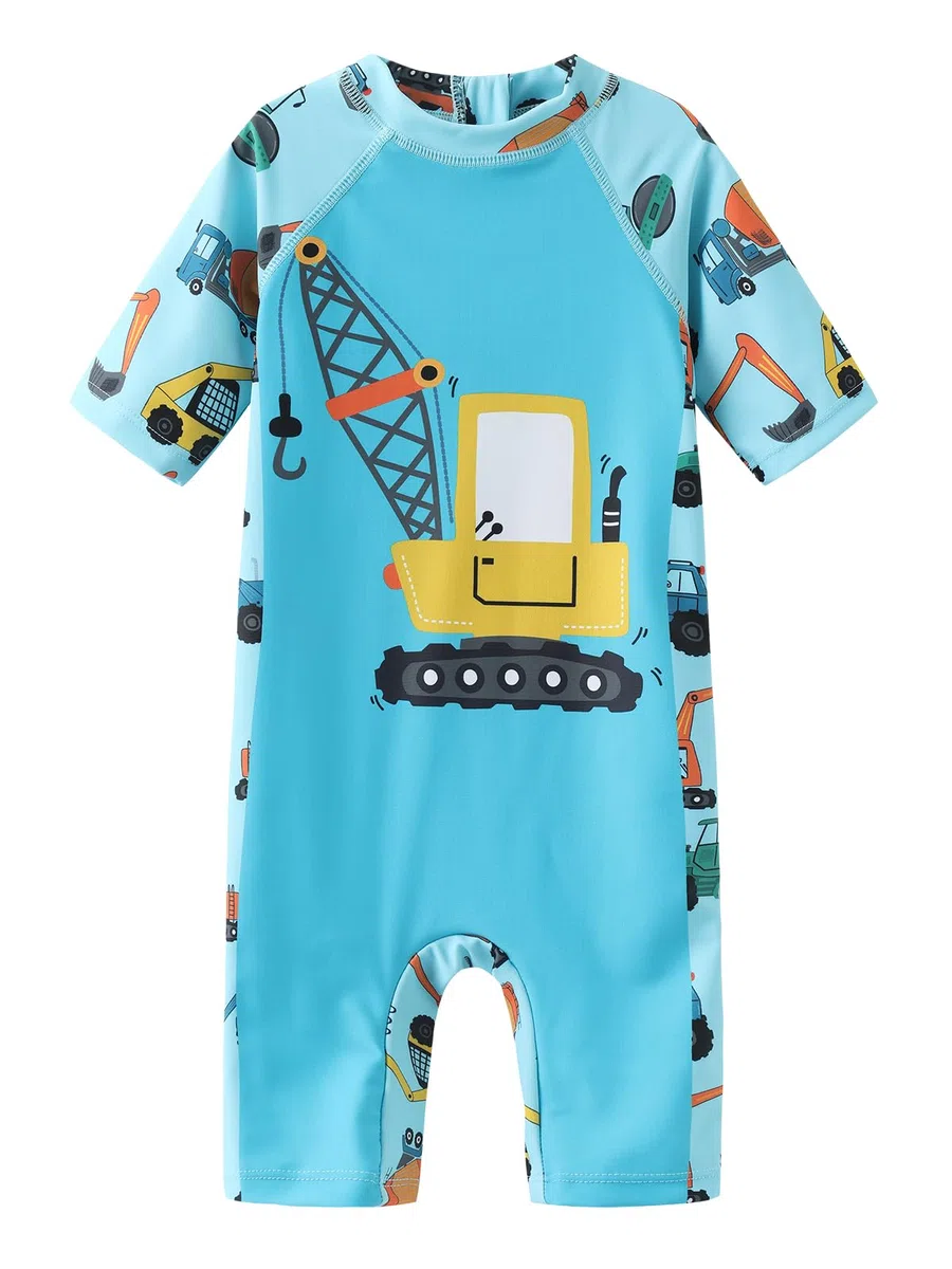 Aisyee UV Kleidung Baby Badeanzug Kurzarm Einteiliger Kinder UV Badebekleidung Baby Schwimmanzug Jungen Rashguard 6 Monate-5 Jahre