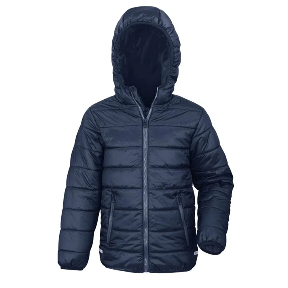 Result - Gefütterte Kinder Steppjacke/Navy/Lime, M (128)