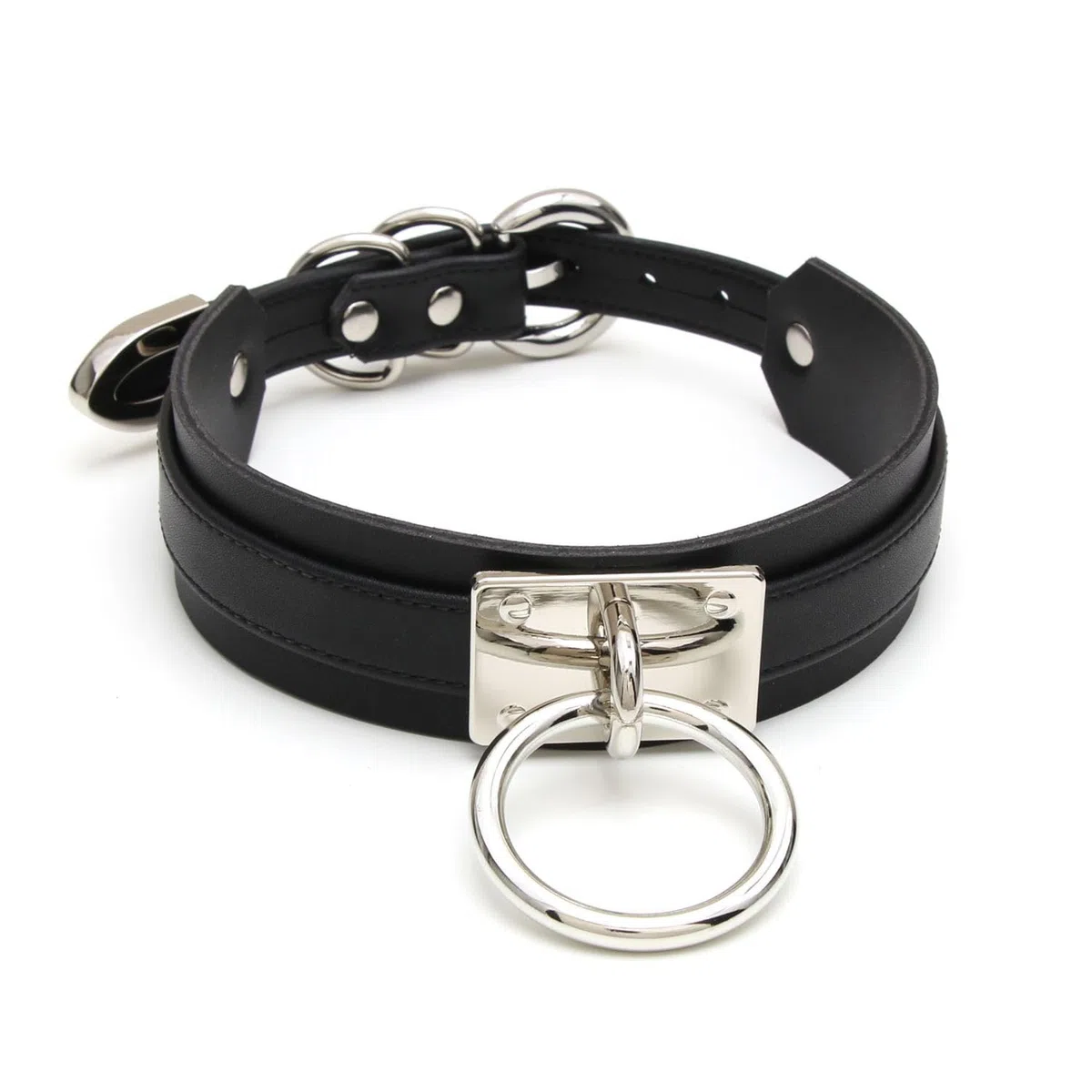 Damen O Ring Choker Halsband Kunstleder Halskette für Frauen