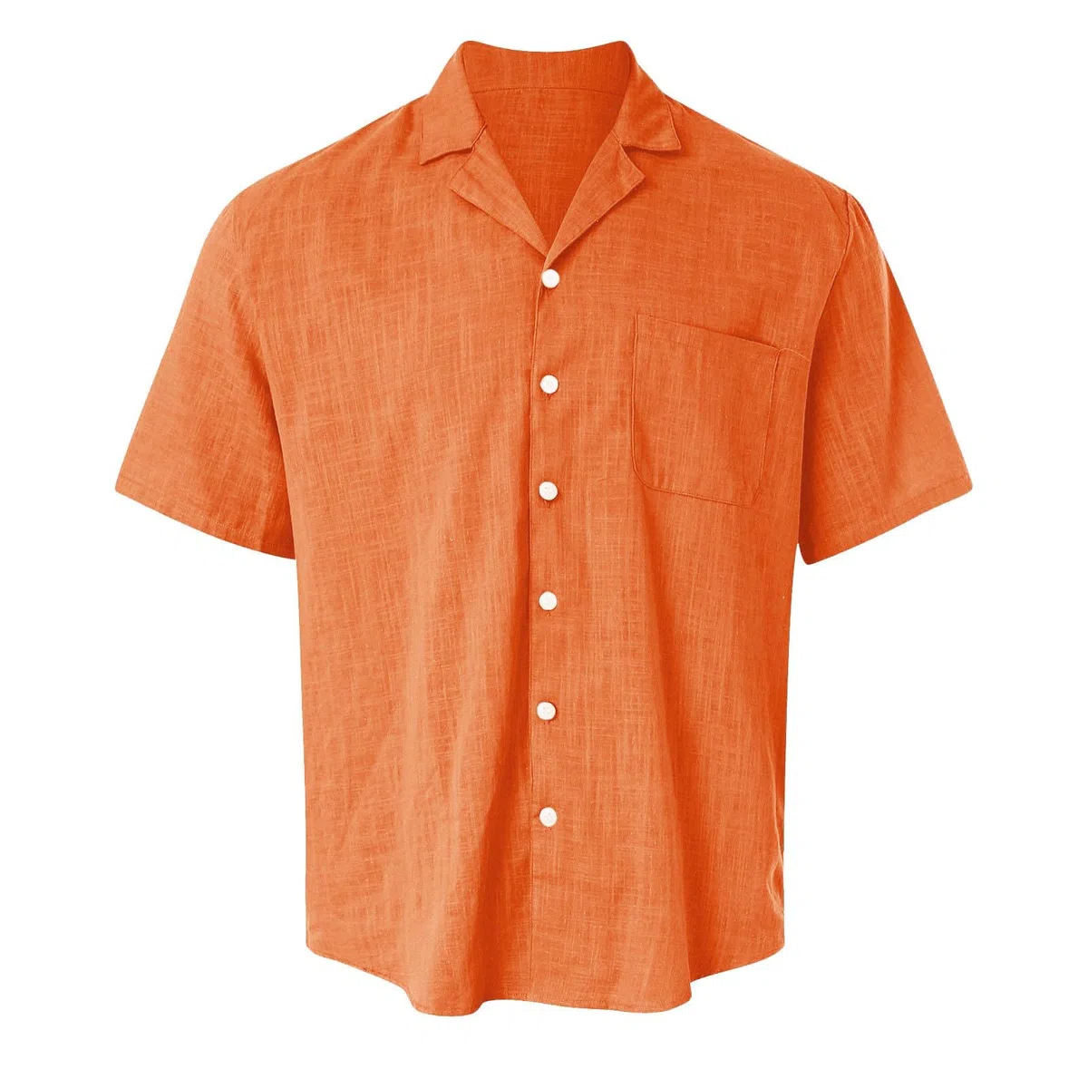 Generisch Hemd Herren Kurzarm, Sommer Freizeithemd Männer Button Down Einfarbig Basic Shirts mit Tasche, M-5XL