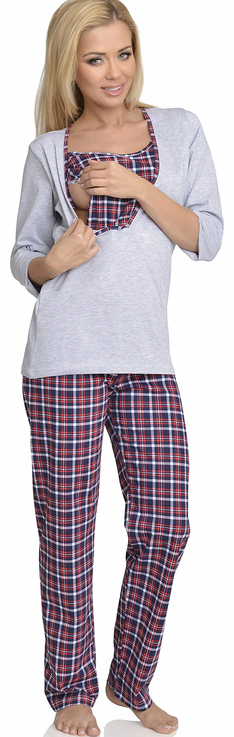 Be Mammy Damen Schlafanzug Stillpyjama 1N2TT2
