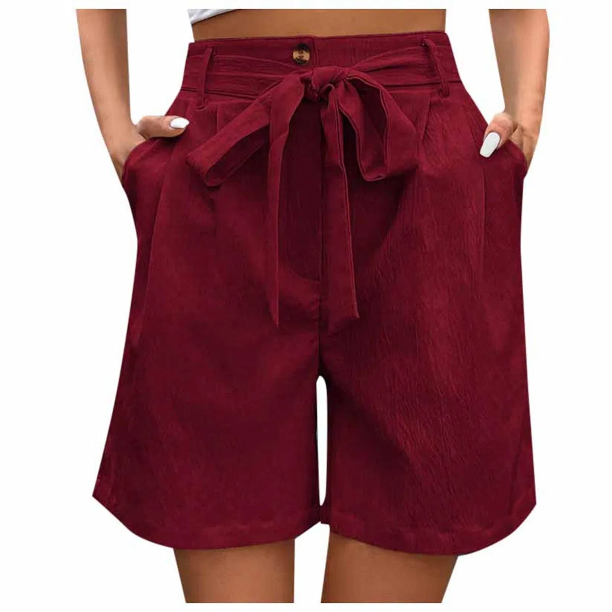 Eiskunstlauf Bekleidung Damen Hose Einfarbige Shorts Pendler Temperament Shorts mit weitem Bein Damen Hose 3/4 7/8