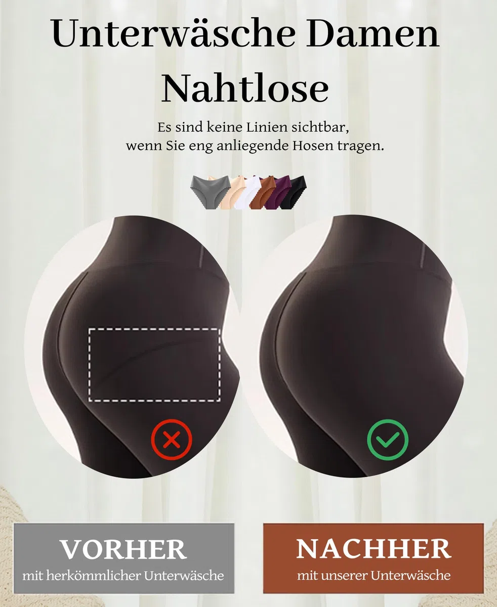 Sth Big Unterhosen Damen Nahtlos Hohe Taille Seamless Slips Nahtlose Unterwäsche Frauen High Waist Unterhose Ohne Naht Damen Mit Wellenkante Weiches Unsichtbarer Slip Mehrpack 6
