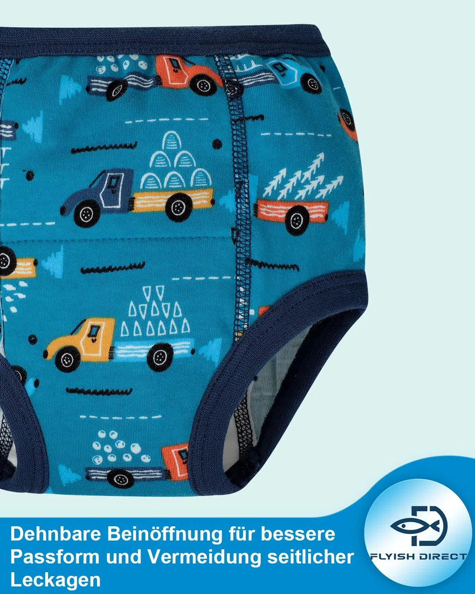 FLYISH DIRECT Töpfchen Trainingshose, 6er Kinder Töpfchentraining Unterwäsche für Jungen und Mädchen, Kinder Töpfchen-Trainingshosen