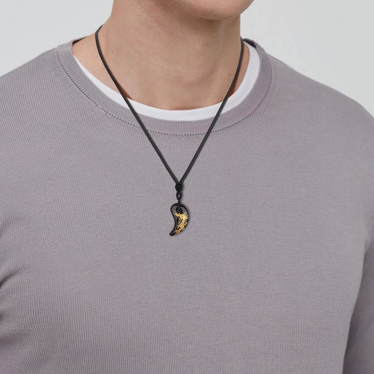 COAI Unisex Edelstein Kette mit Japanischem Magatama Anhänger