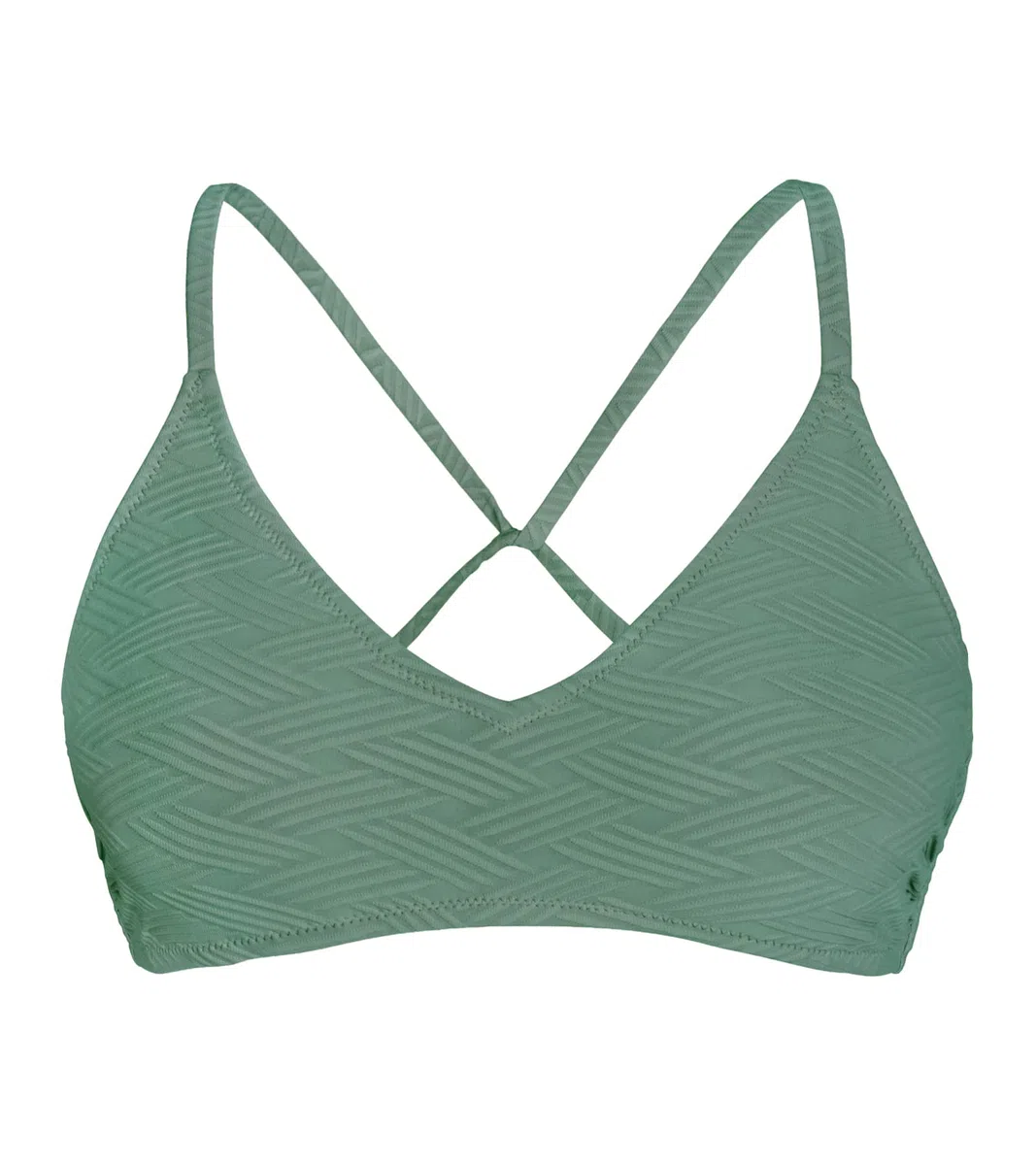 CUPSHE Damen Bikini Oberteil Neckholder V Ausschnitt Lace Up Textur Bademode Spaghettiträger Bikini Top