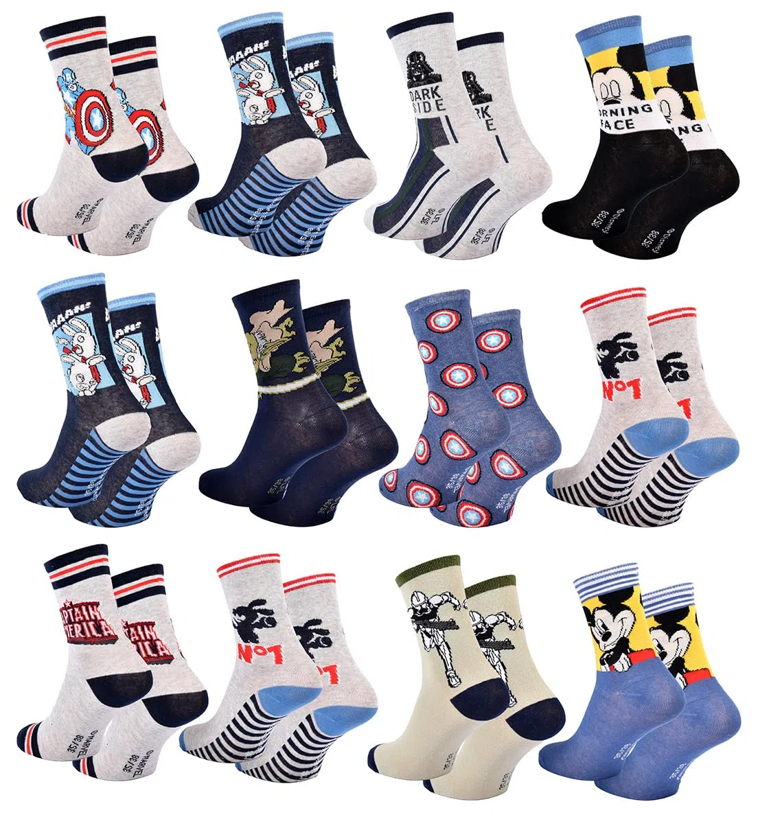 Ozabi Socken für Jungen Lizenz PACK VON 12 PAAREN SURPRISE