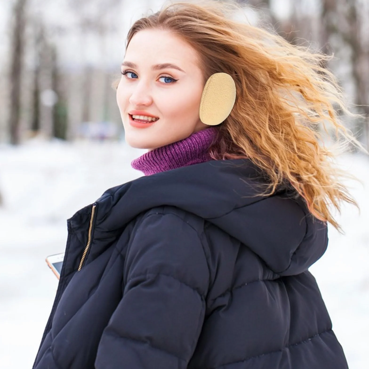 DELAESI 4 Paar Ohrenwärmer Ohrenschützer Winter Ohrenwärmer Damen Herren Flaumig Ohrenwärmer Fahrradhelm Verdickte Warme Ohrwärmer für Outdoor Aktivitäten