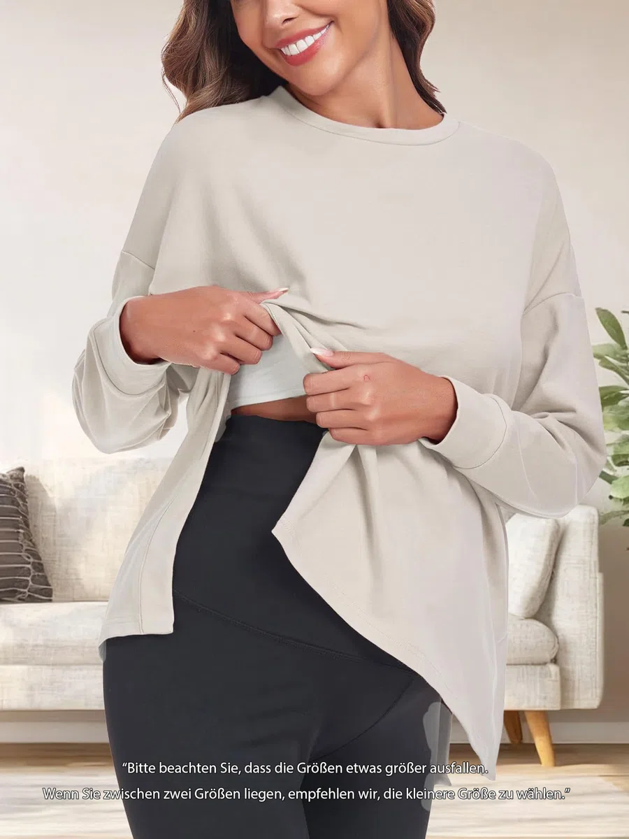 Damen Langarm Schwangerschaftsshirt Umstandsshirt Umstandstops Umstandsmode