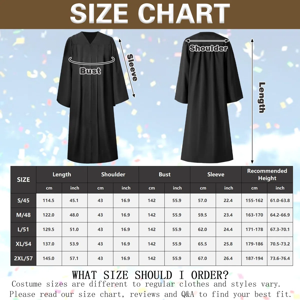 Amycute Abschluss Talar mit Hut, Schwarz Robe, Unisex Graduation Robe, Hut, Akademischer Talar, Uni Kleid, Doktorhut, Quaste 2025 für Abschlussfeier.