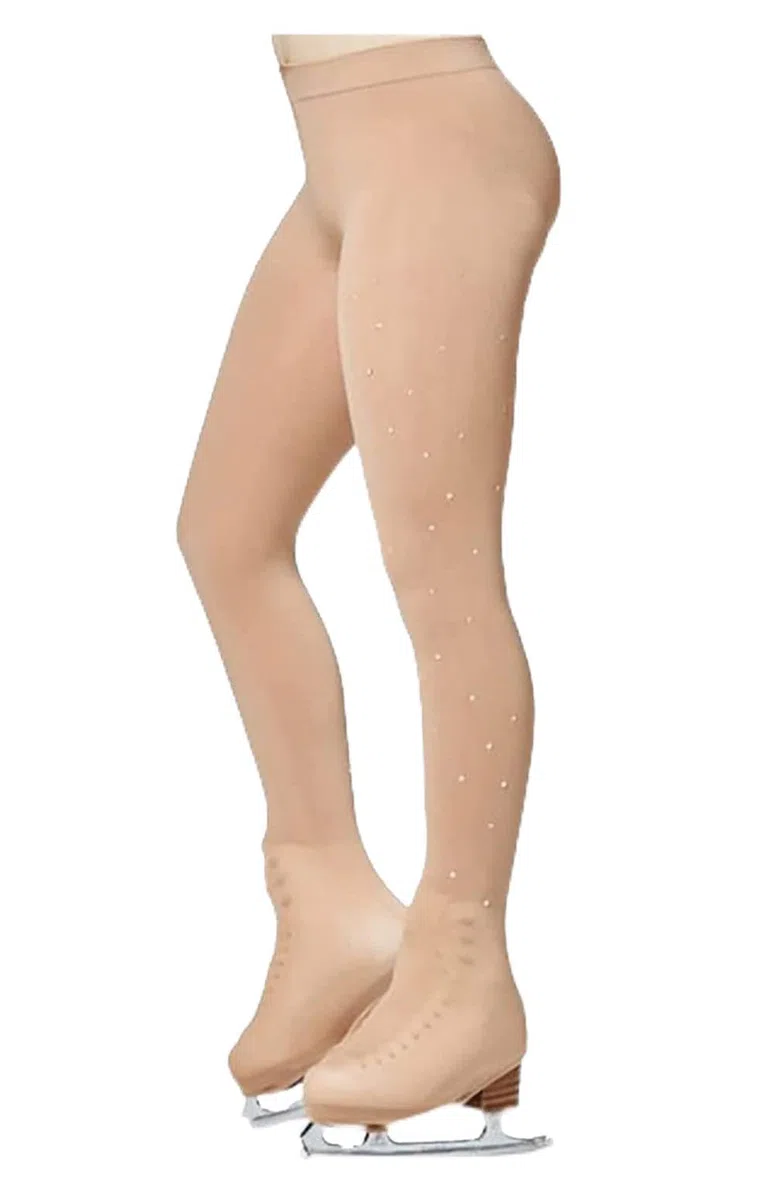 Strumpfhose für Eiskunstlauf, Design Small Stars, Strass, Qualität AAA+