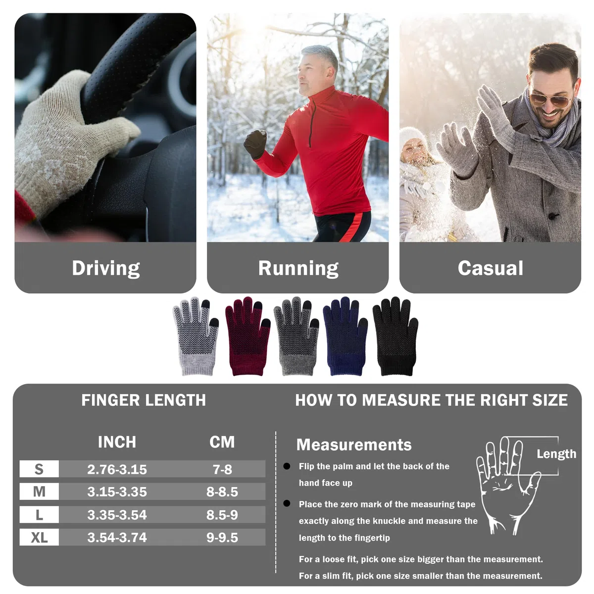 ineepor Alpaka Handschuhe Herren Damen Doppelschicht Touchscreen Thermo Warme Fleecefutter Winterhandschuhe Wolle Strickhandschuhe Rutschfeste