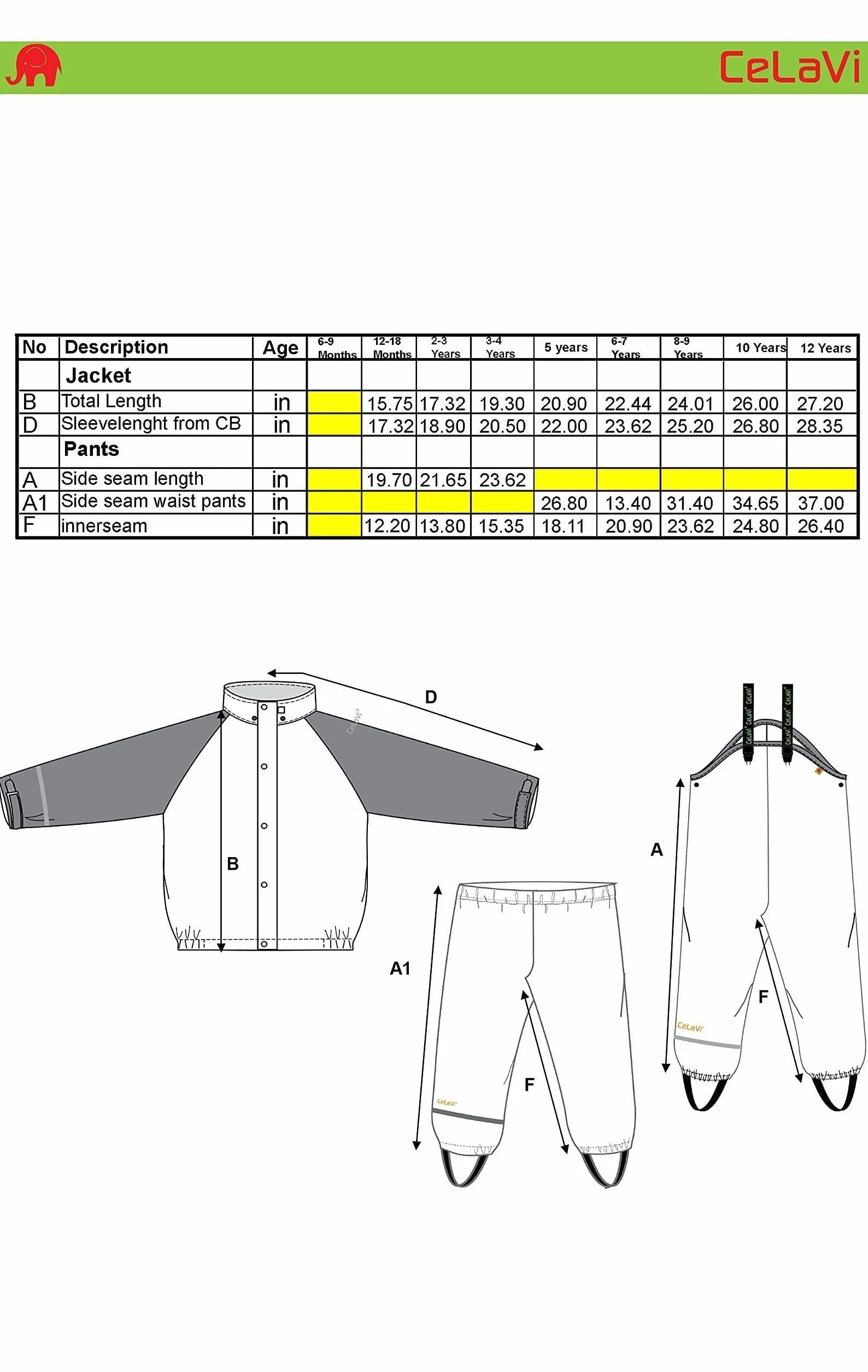 Celavi Unisex Kinder Pants Pu Overall