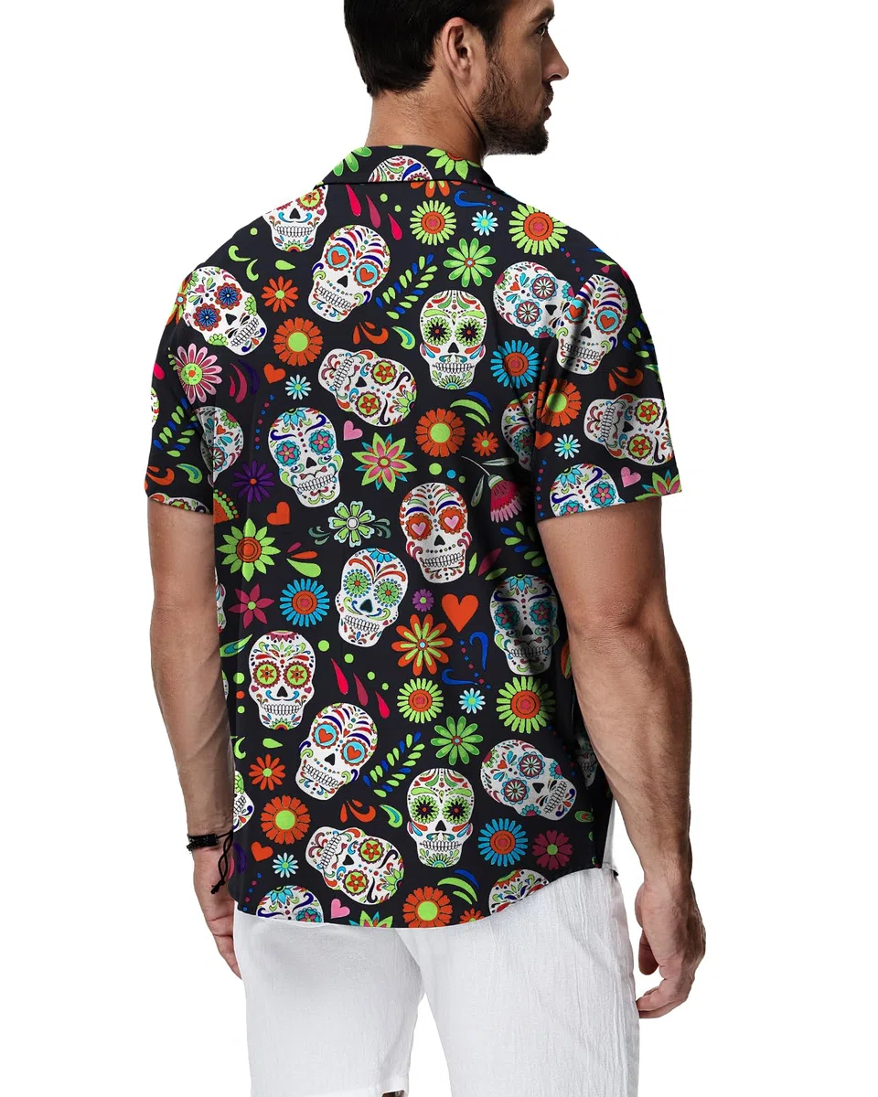 HMIYA Hawaii Hemd Männer Hawaiihemd Herren Kurzarmhemd Button Down