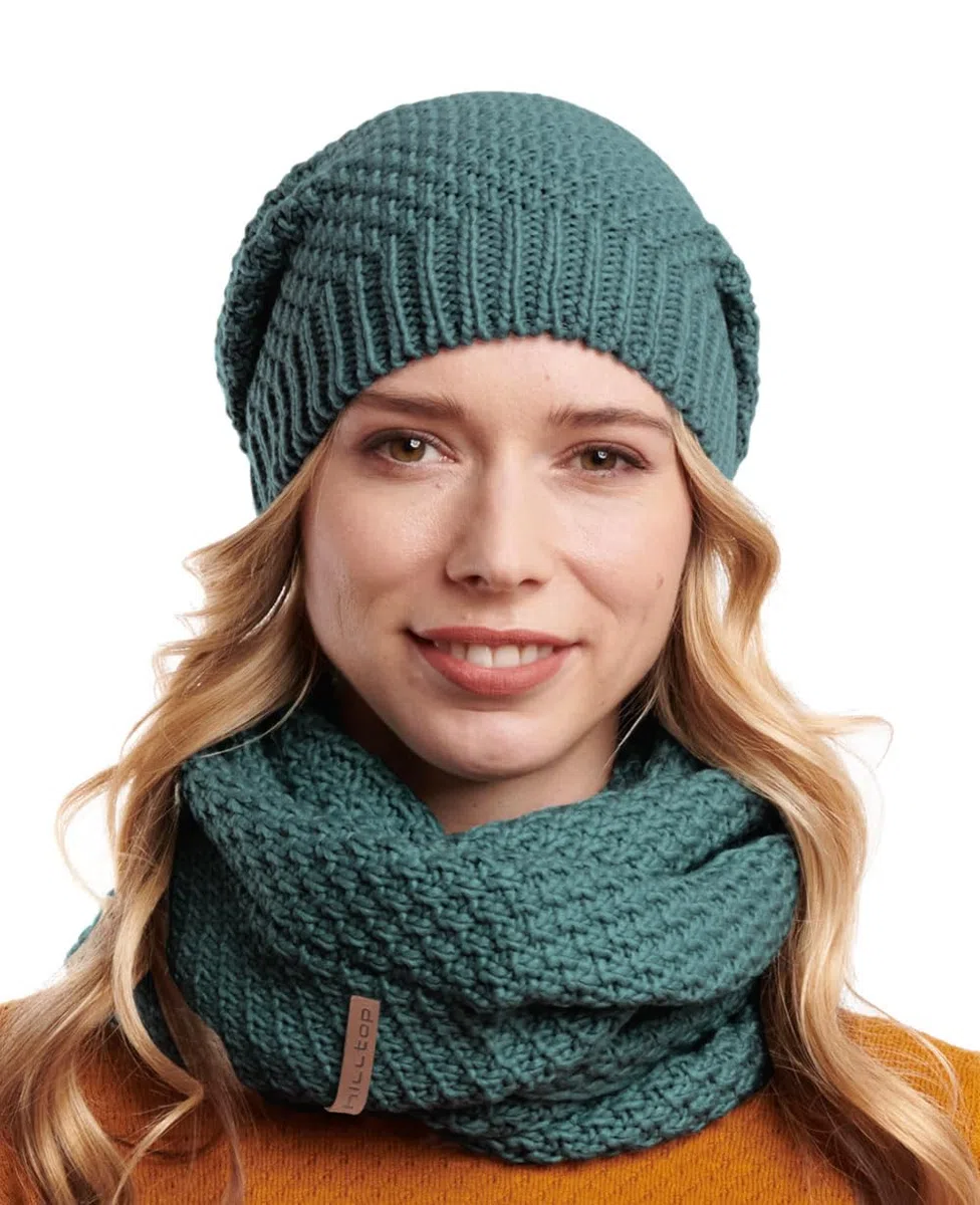 Hilltop Winter Kombi 2er Set aus Winter Schal und passender Strickmütze