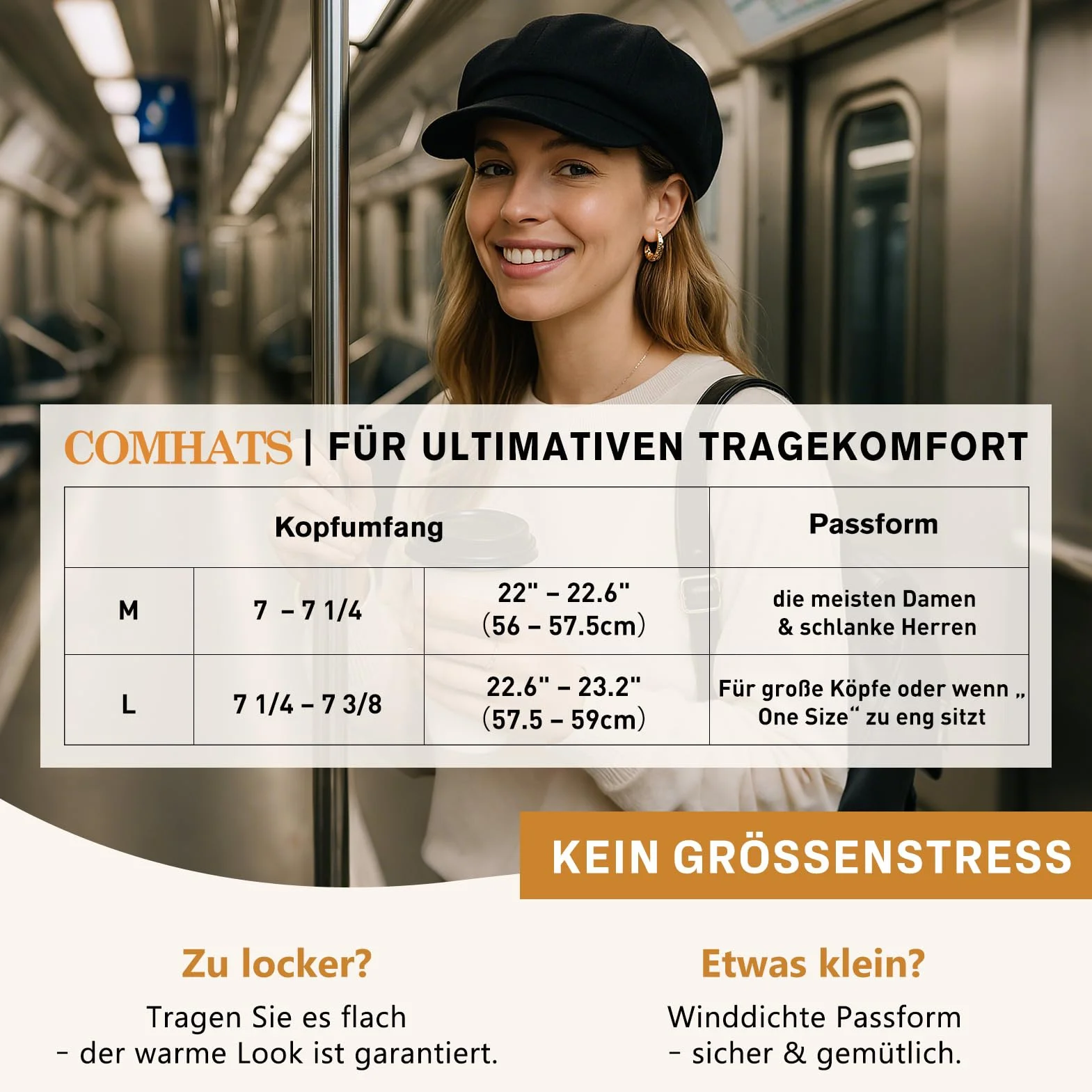 Comhats Damen Ballonmütze Wolle warme Schirmmütze Wintermütze Barett Maler Mütze mit Visor