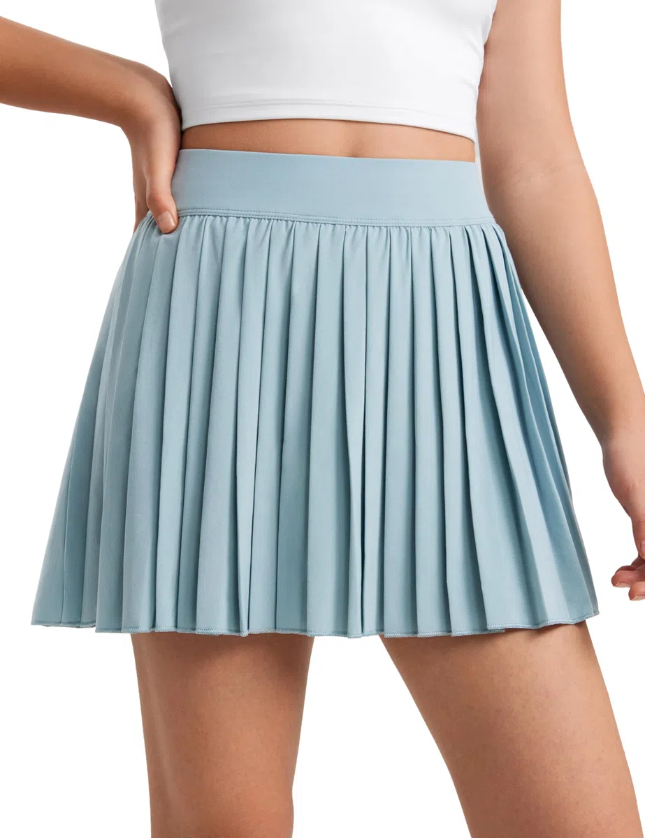 CRZ YOGA Mädchen Kurze hohe Taille gefaltete Faltenrock Basic Schuluniformen Röcke Solid Skater Tennis Schule Rock