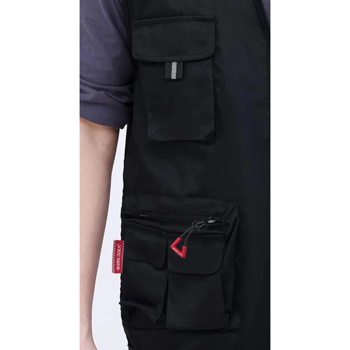 WORK IDEA Herren Outdoor-Arbeitsweste Multi-Pocket-Angelweste Lichtfeldweste Tarnweste Sommer-Multifunktionsweste atmungsaktive Angelweste…