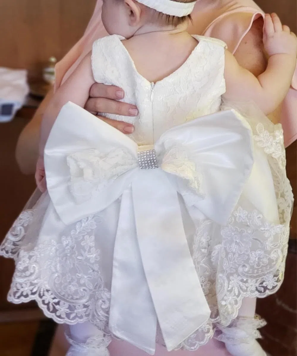 LZH Baby Mädchen Spitzenkleid Bowknot Blume Kleider Hochzeitswettbewerb Taufe Tutu Kleid