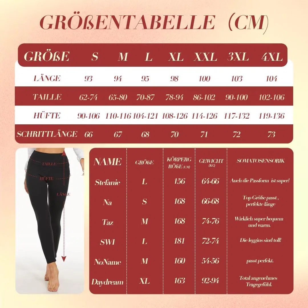 Missluck Thermo Leggings Damen Gefüttert Thermoleggings Verdickte Plüsch Thermohose Fleece Leggins Warme im Winter