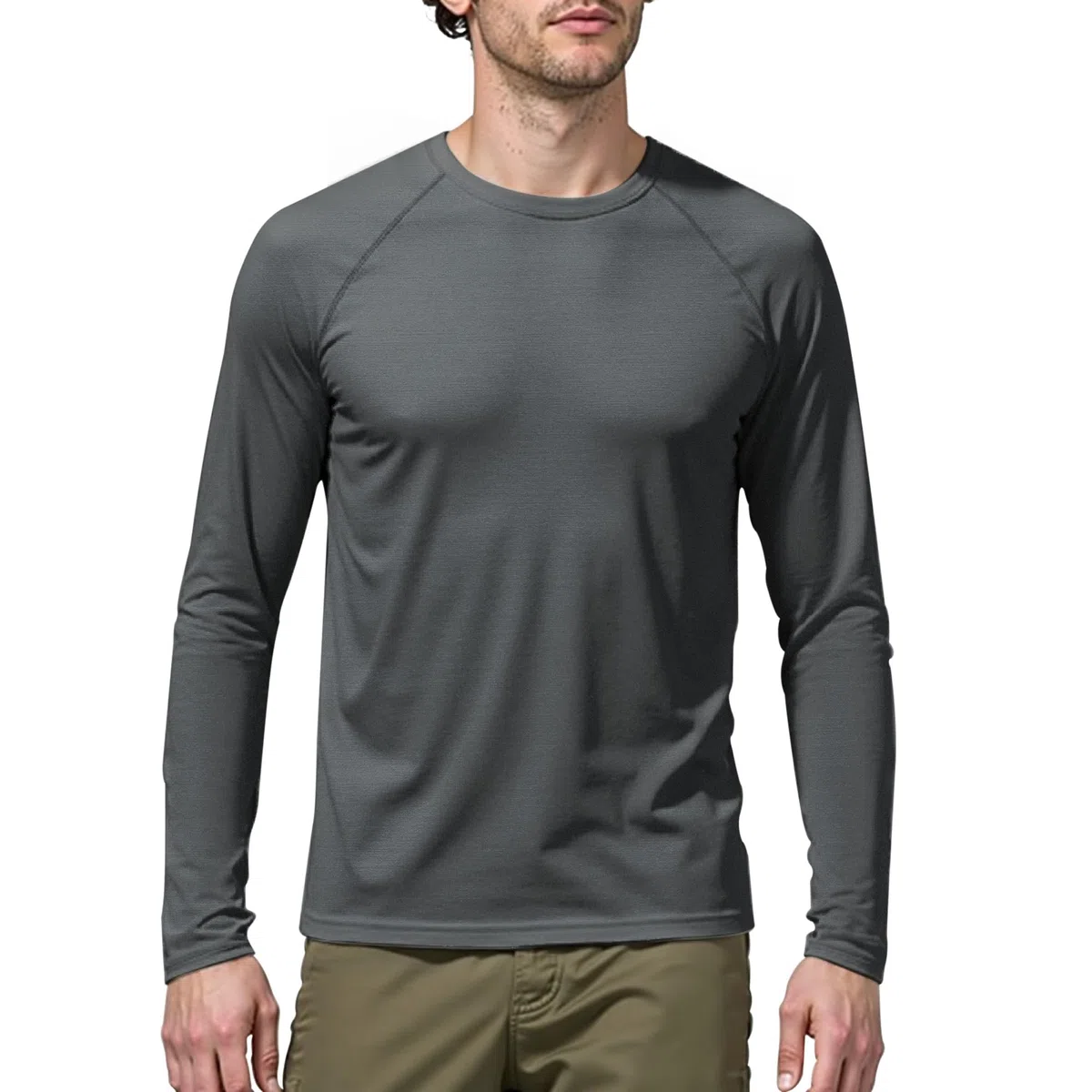 ineepor Merino Shirt Herren Langarm Thermounterwäsche Langarmshirt Thermo Unterwäsche Oberteile Atmungsaktiv Wandershirt Sportshirt UV Schnelltrocknend Longsleeve Funktionsshirt, Gym Fitness Trekking
