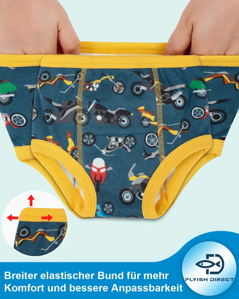 FLYISH DIRECT Töpfchen Trainingshose, 6er Kinder Töpfchentraining Unterwäsche für Jungen und Mädchen, Kinder Töpfchen-Trainingshosen