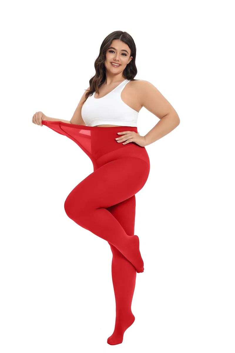 CozyWow Damen Strumpfhose Elastisch Semi-Blickdicht Strumpfhosen Plus Größen XL-4XL