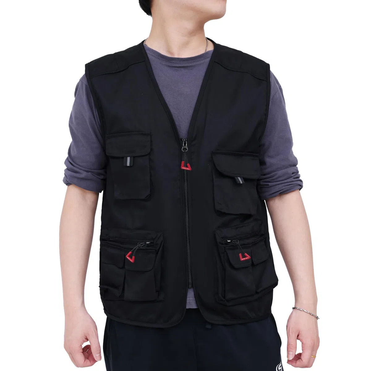 WORK IDEA Herren Outdoor-Arbeitsweste Multi-Pocket-Angelweste Lichtfeldweste Tarnweste Sommer-Multifunktionsweste atmungsaktive Angelweste…