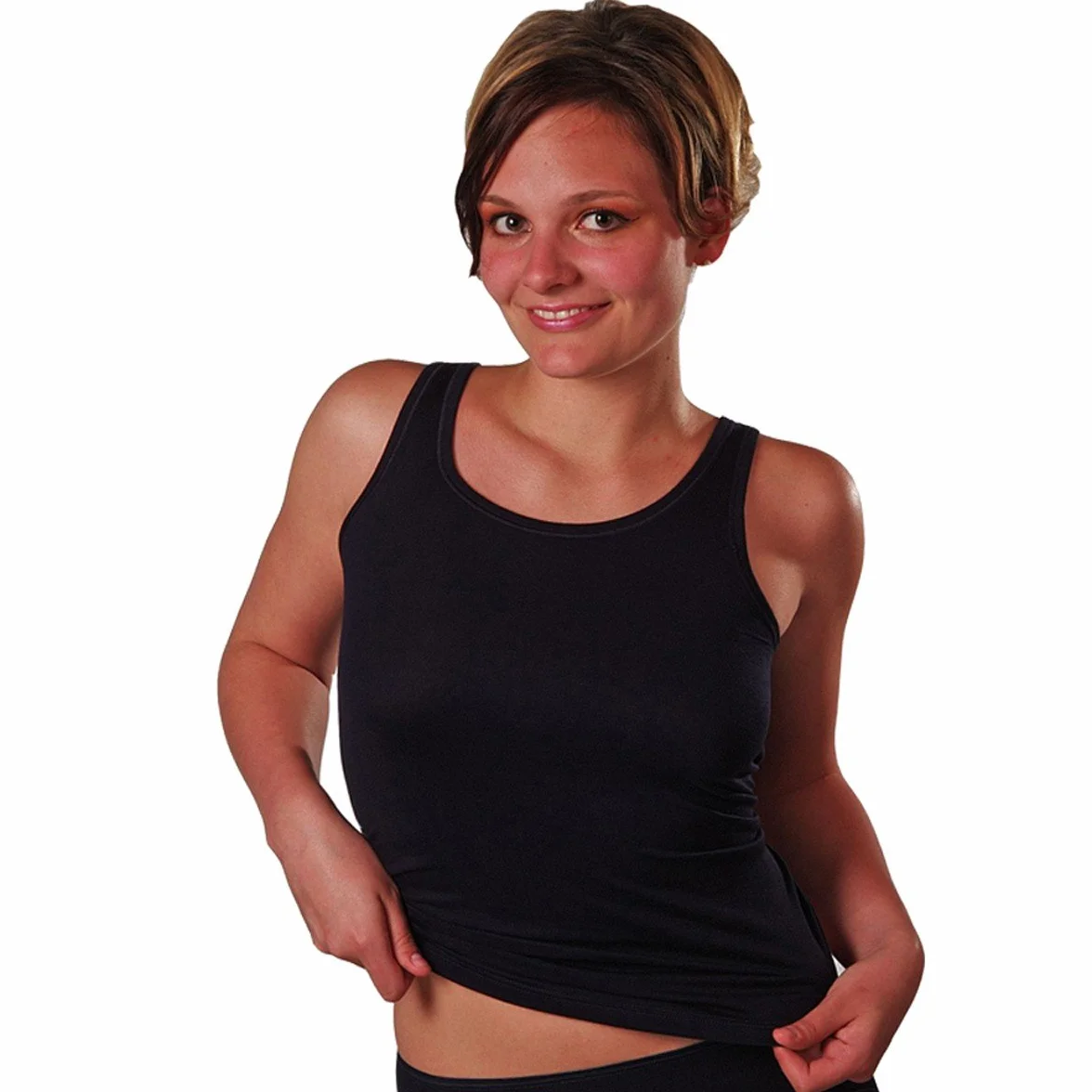HERMKO 1310 4er Pack Damen Tank Tops - 100% Bio-Baumwolle in Feinripp - Hautfreundlich nach ÖKO-TEX - Strapazierfähig und Formbeständig