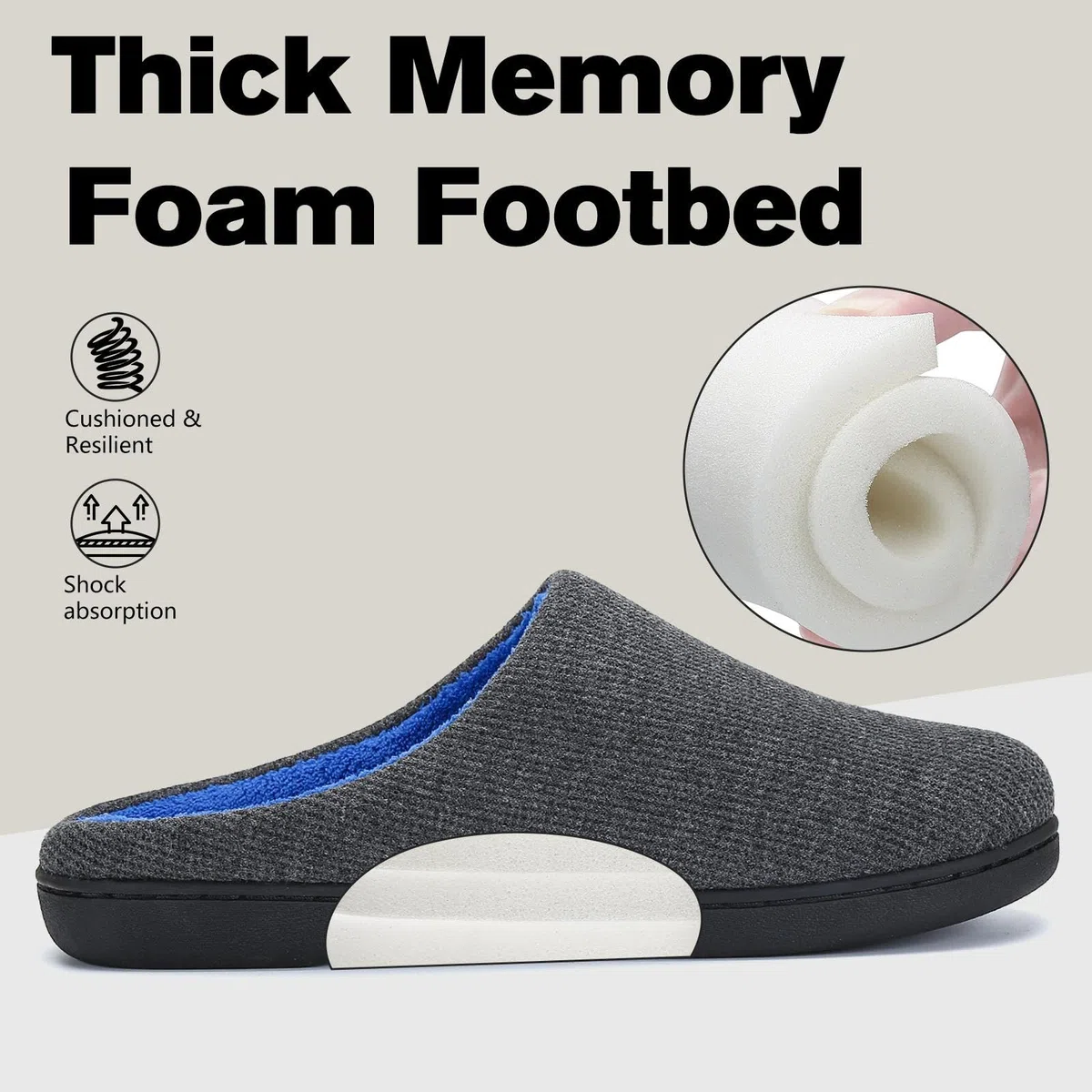 MISHANSHA Unisex Memory Foam Hausschuhe Herren Rutschfester Pantoffeln Männer Herbst Winter für Indoor & Outdoor
