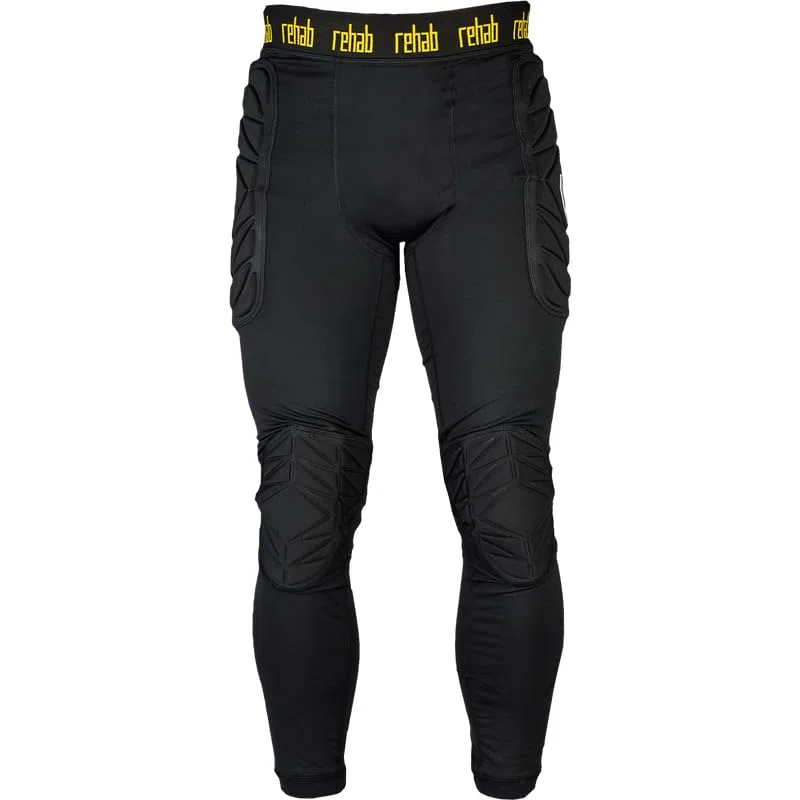 Rehab Lange Torwarthose, Unterziehhose, schwarz, gepolstert an Hüfte und Knie, Atmungsaktiv und mit elastischem Bund, Torwarttrainingshose, Größe: L