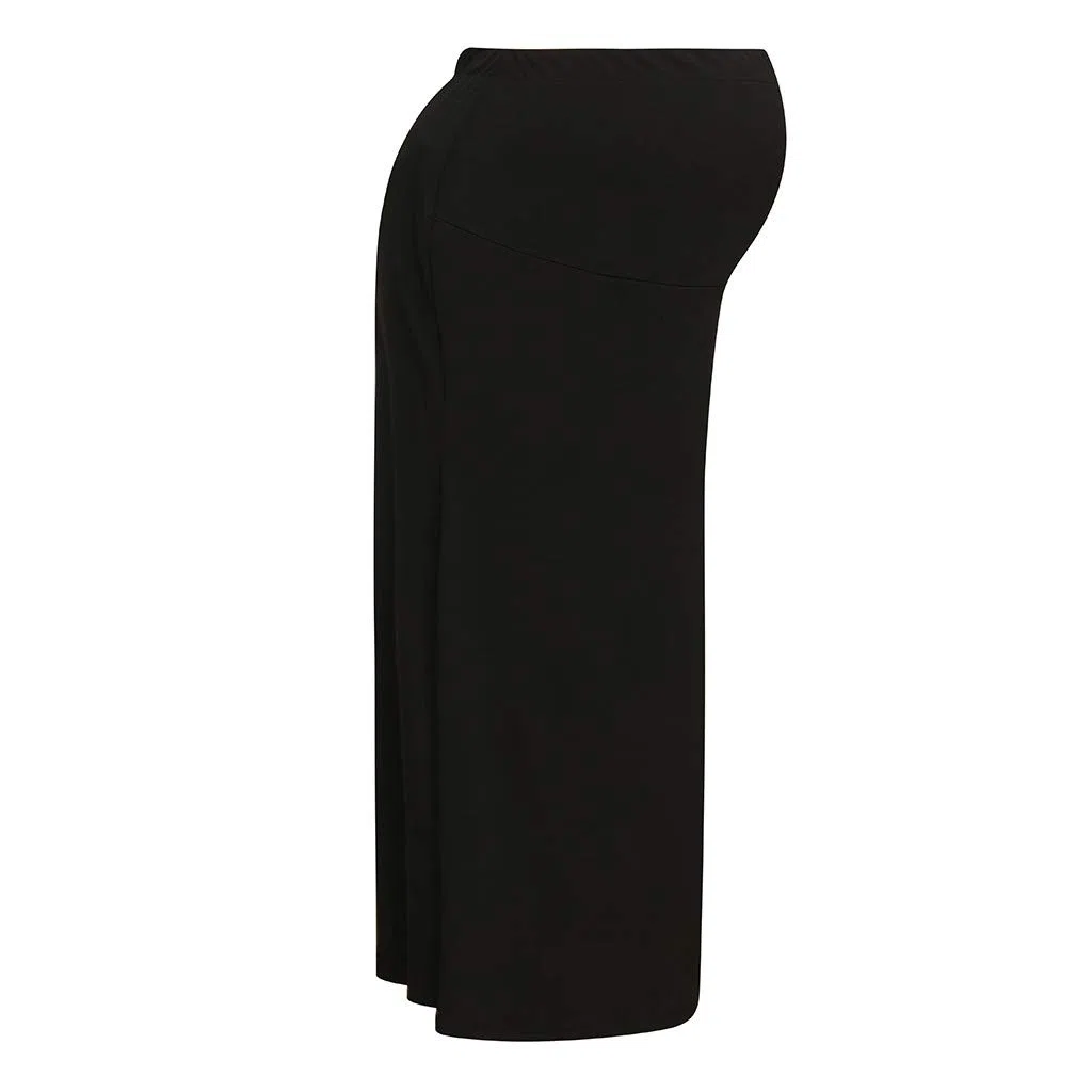 Allence Schwangerschaftsrock Hohe Taille Lange Rock Damen Umstandsrock Casual Einfarbig Sommerrock mit extra Bauch-Panel A-Linie Bleistiftrock Umstandsmode
