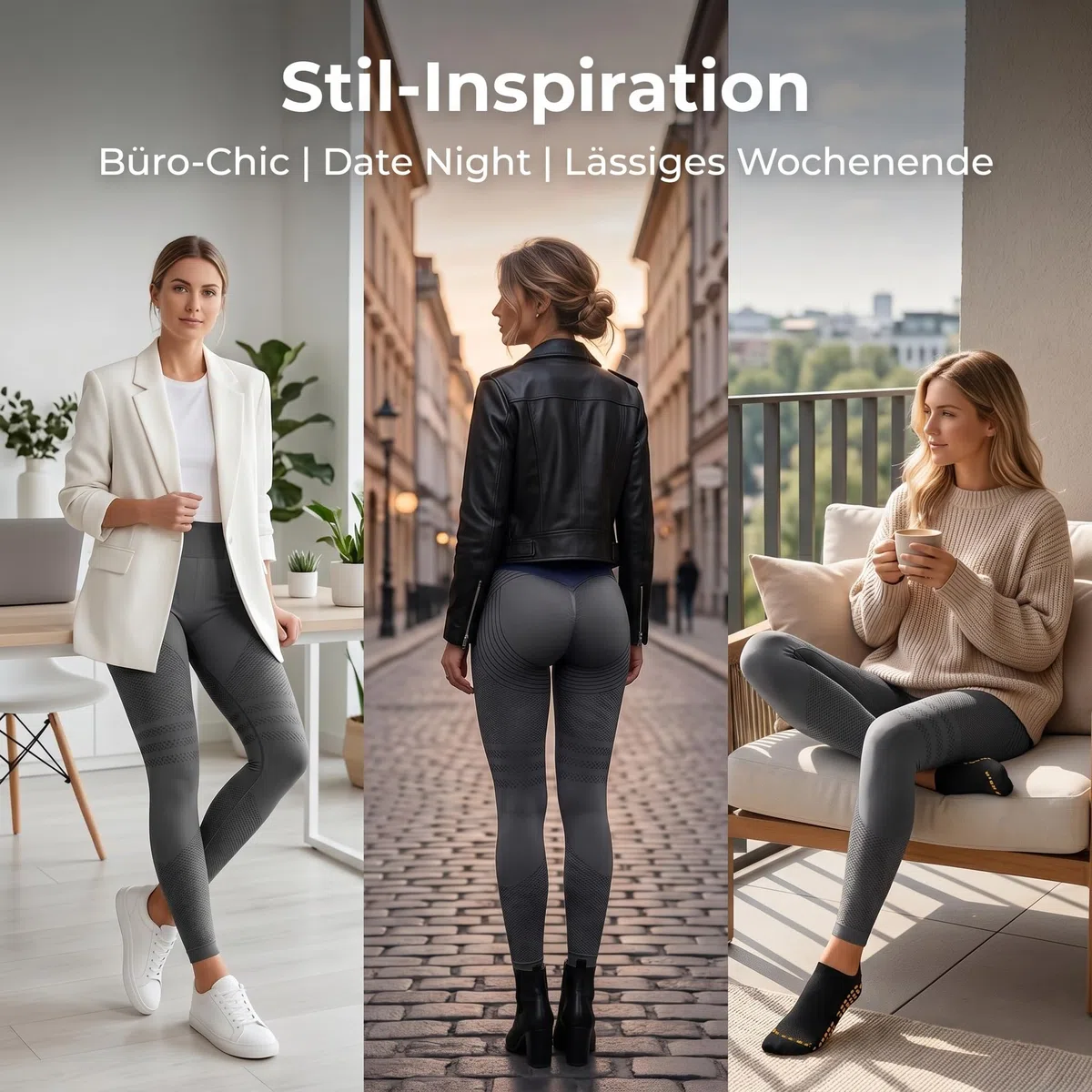 Coreex Celluflex 3D-Kompressionsleggings, Correx 3D Kompressionsleggins Damen, Anti Cellulite Leggings, High Waist Push Up, Opaque Figure-Shaping Yoga Trousers for Everyday Fitness