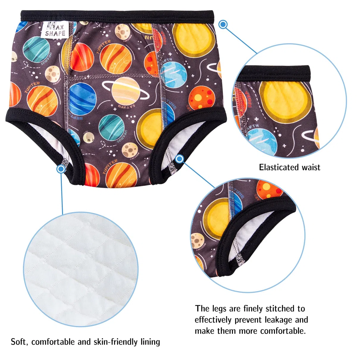 Baby Töpfchen Training Hose, Töpfchen Trainingshose Kinder 7 Pack, Töpfchen Training Unterwäsche für Jungen 2T, 3T, 4T, 5T, 6T