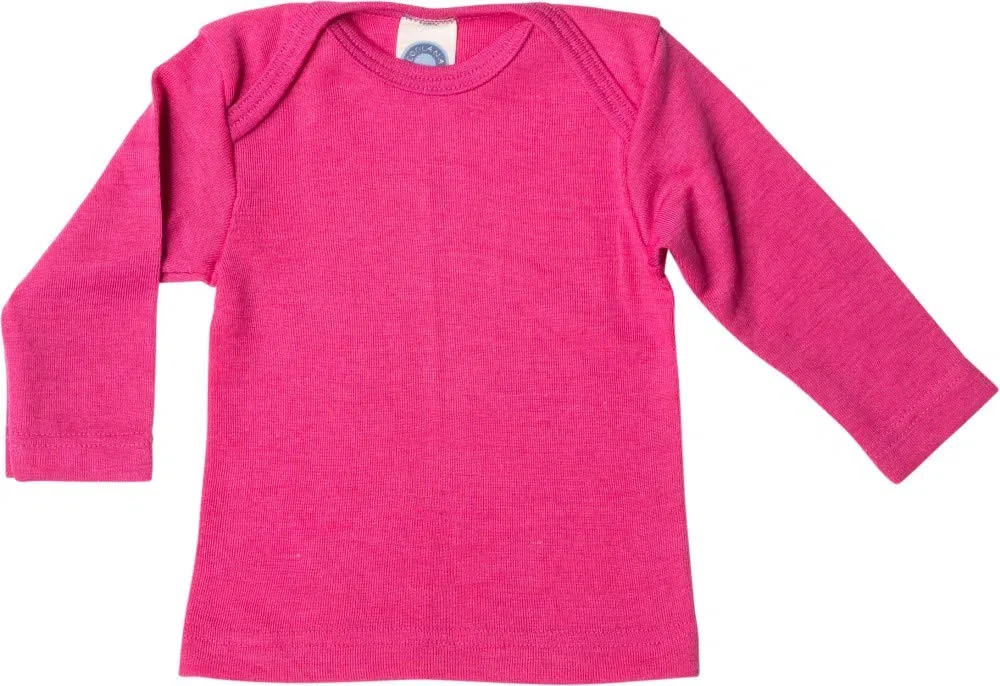 Cosilana, Baby Unterhemd Langarm, 70% Wolle 30% Seide (Pink, 74-80)